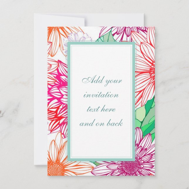 Convites Peônias e Flores Silvestres (Frente)