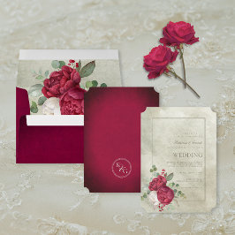 Convites Pêonias Elegantes Sage Green Watercolor Casamento
