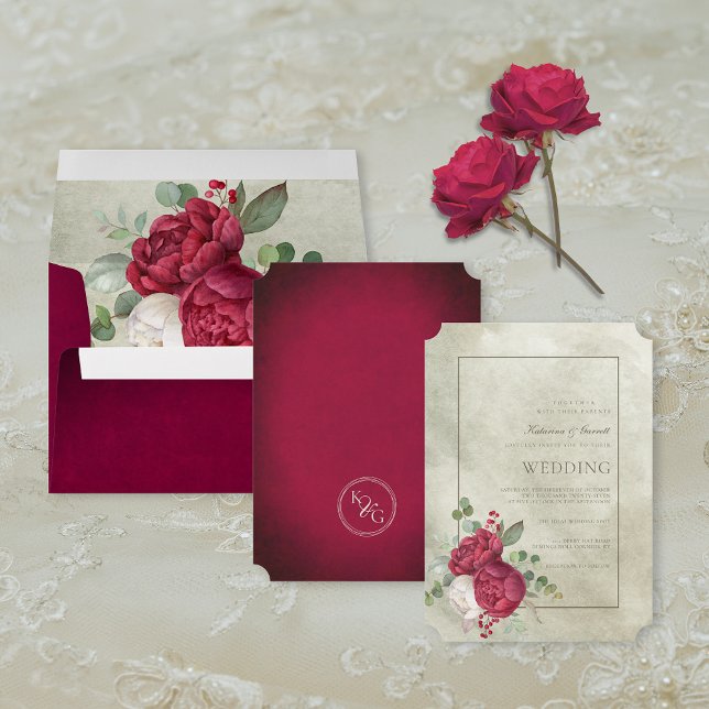 Convites Pêonias Elegantes Sage Green Watercolor Casamento (Criador carregado)