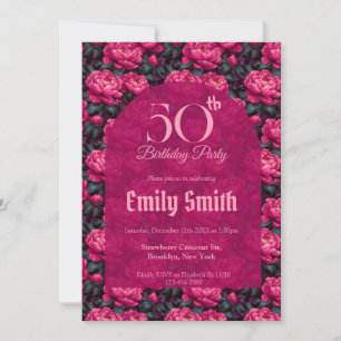 Convites Peônias Personalizadas Tema Aniversário de 90 Anos