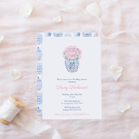 Peônias Rosa Banho de Noiva Preppy Vaso Azul e Bra