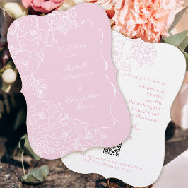 Convites Peônias Rosa Delicado Casamento Romântico