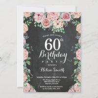 Peônias Rosa Floral Aniversário de 60 anos Quadro