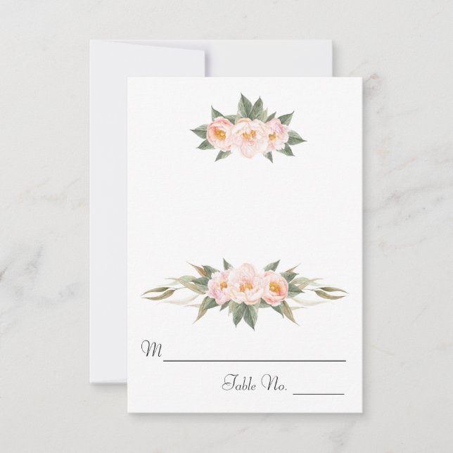 Convites Peônias Rosa Luxuriantes Acompanhamento Floral (Frente)