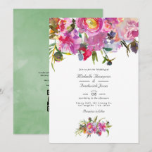 Peônias Rosa Vintage Código QR RSVP Casamento