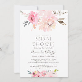 Convites Peonies de Blush de Cores de Água do Chá de panela