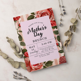 Convites Peonies Rosa Floral Dia de as mães Brunch