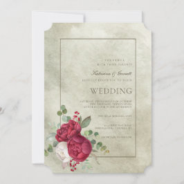 Convites Peonies Sage Green Weding Elegante