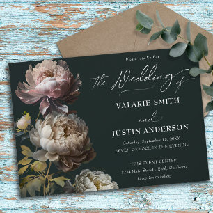 Convites Peonies Wedding Moody Floral