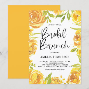 Convites Peony Amarelo e Rosa Floral Bridal Brunch
