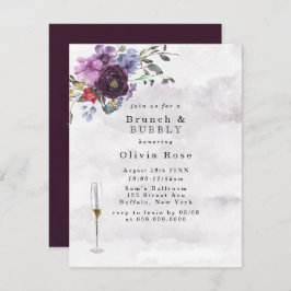 Convites Peony Botânica Violet Brunch e Bubble
