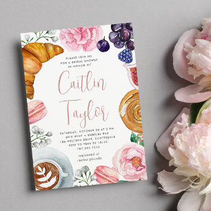 Convites Peony Chá de panela Rosa Floral Brunch