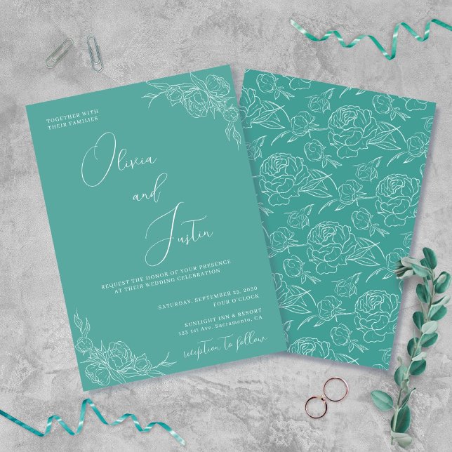 Convites Peony Elegance Wedding (Criador carregado)