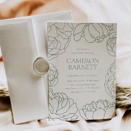 Convites Peony Garden | Primavera Verde Chá de panela Flora