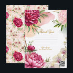 Convites Peony & Orchid Garden Floral Glam Wedding<br><div class="desc">Thank You Card. Check out other items in this matching suite.</div>