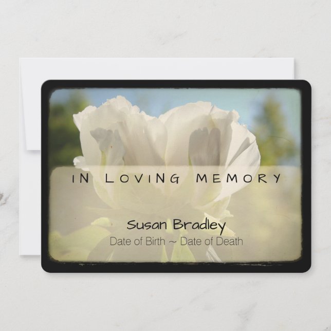 Convites Peony Vintage Memorial Simpatia Obrigado 4 (Frente)