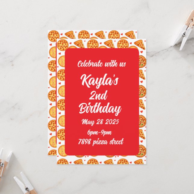 Convites Peperroni, Queijo E Margherita Pizza (Frente/Verso In Situ)