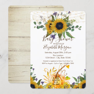 Convites Pequena Abóbora, Chá de fraldas De Girassóis De