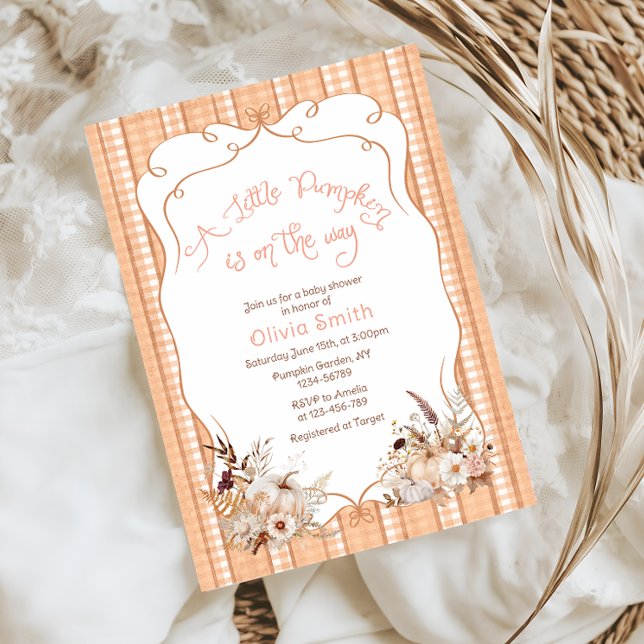 Convites Pequena Abóbora No Caminho Do Chá de fraldas (Criador carregado)