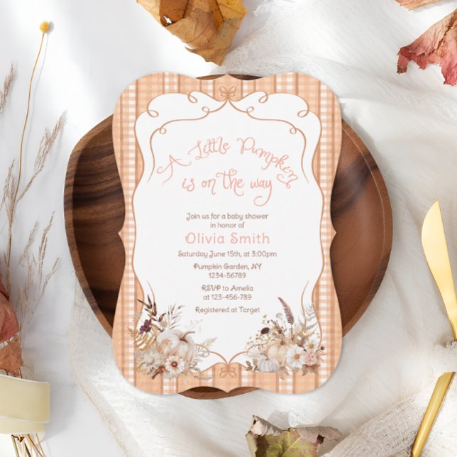 Convites Pequena Abóbora No Caminho Do Chá de fraldas (Criador carregado)