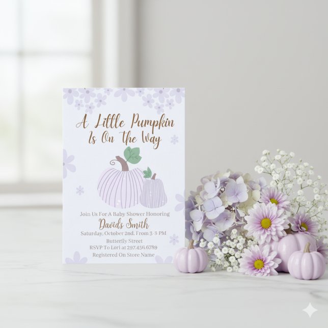 Convites Pequena Abóbora No Caminho Do Chá de fraldas (Criador carregado)