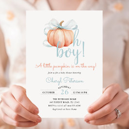 Convites Pequena abóbora no caminho do Chá de fraldas Arco 