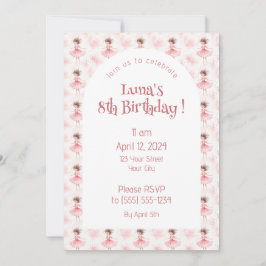 Convites Pequena Ballerina #3 - Brunette Girl