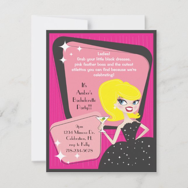 Convites Pequena bomba Preta (Frente)