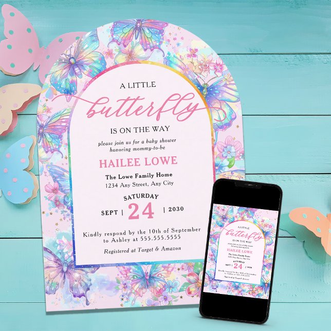 Convites Pequena Borboleta Está No Caminho Do Chá de fralda (Criador carregado)