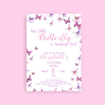 Pequena Borboleta Primeiro Aniversário, Menina Ros