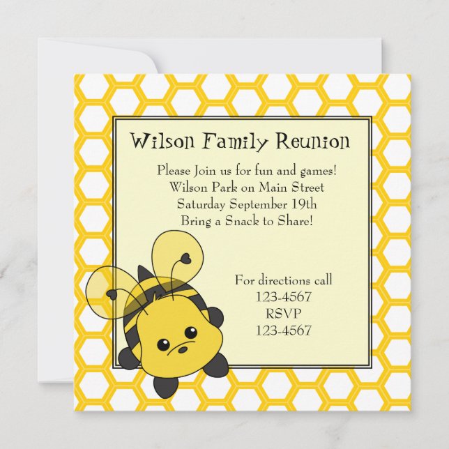 Convites Pequena Bumble Bee Cutie (Frente)