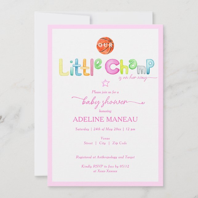 Convites Pequena Caramelo Está A Caminho Do Chá de fraldas  (Frente)