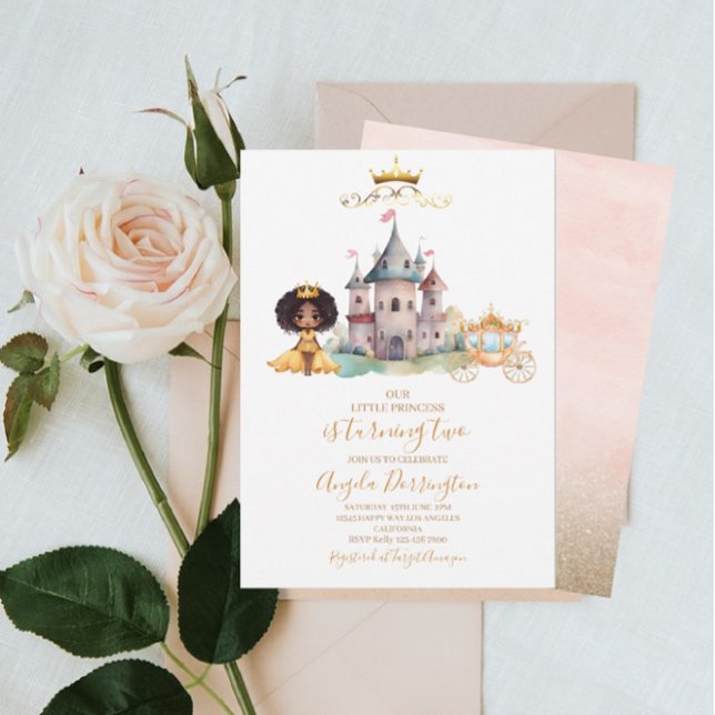 Convites Pequena celebração real princesa aquarela (Criador carregado)