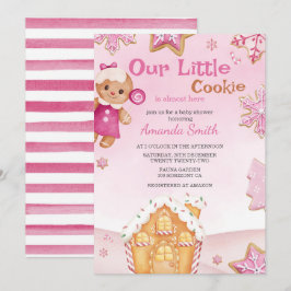 Convites Pequena Chá de fraldas de Natal Cookie Winter