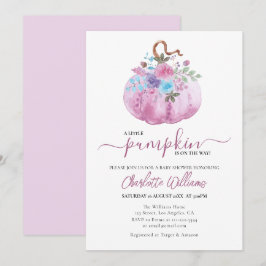 Convites Pequena Chá de fraldas Rosa De Abóbora