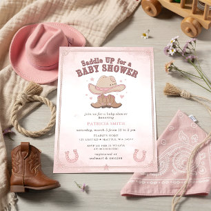 Convites Pequena Cowgirl Está a Caminho Menina Chá de Bebê