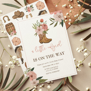 Convites Pequena Cowgirl no Caminho Chá de fraldas