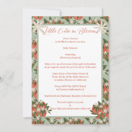 Convites Pequena Cutie Clementine Sage | Chá de fraldas Cit