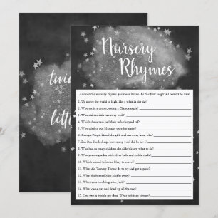 Convites Pequena Estrela Brilhante   Jogo Rhyme de Nursery 