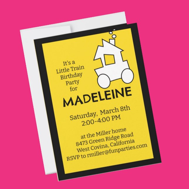 Convites Pequena Festa de aniversário do comboio (Train Party invite Cover)
