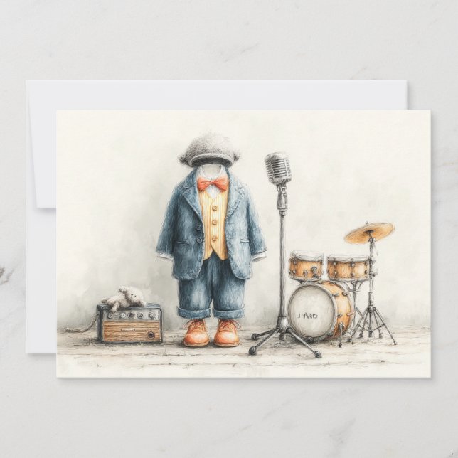 Convites Pequena Festa de primeiro aniversario de Cantor (Frente)