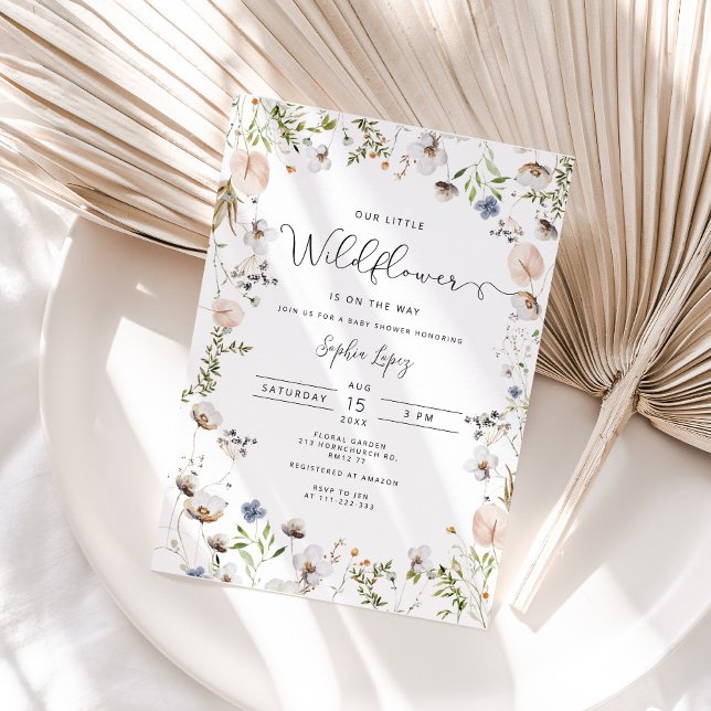 Convites Pequena flor silvestre está a caminho do chá de fr (Criador carregado)