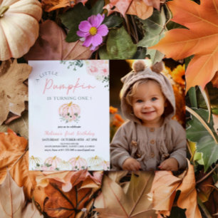 Convites Pequena Foto da Primeira Festa de aniversário de A