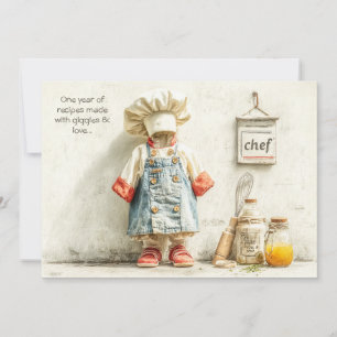 Convites Pequena Garota Chef - Divertimento ao Cozinhar pri