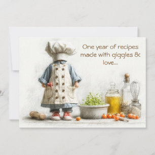 Convites Pequena Garota Chef - Divertimento ao Cozinhar pri