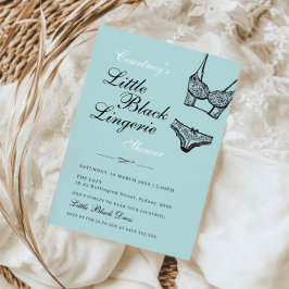 Convites Pequena lingerie preta renda preta turquesa 