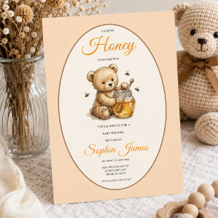 Convites Pequena mel está a caminho Teddy bear baby shower