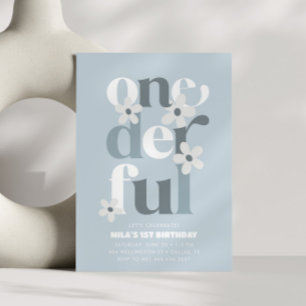 Convites Pequena Miss Onelinda Groovy Daisy primeiro aniver