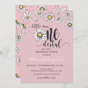 Convites Pequena Miss OneMaravilhosa Daisy Birthday Invitat