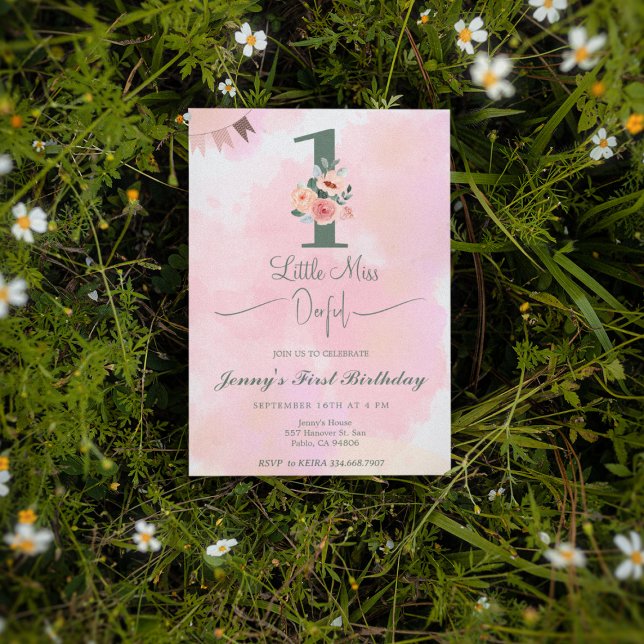 Convites Pequena Miss ONEMaravilhosa primeiro aniversario R (Criador carregado)